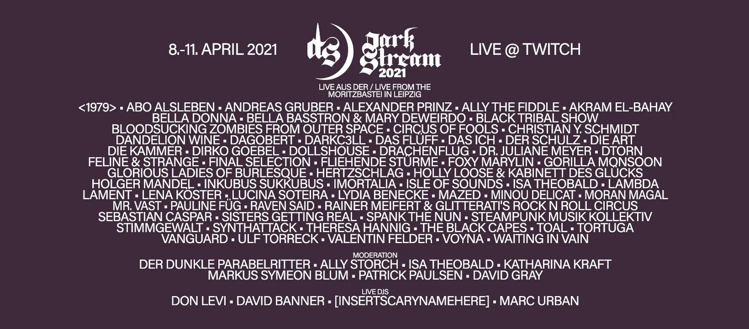 DarkStream Festival 2021 aus Leipzig mit 60 Künstlern