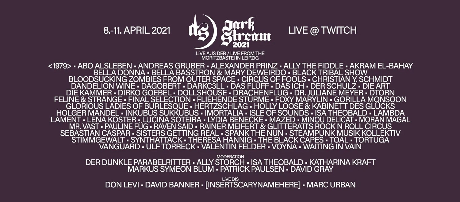 DarkStream Festival 2021 aus Leipzig mit 60 Künstlern DarkStream Festival 2021 aus Leipzig mit 60 Künstlern