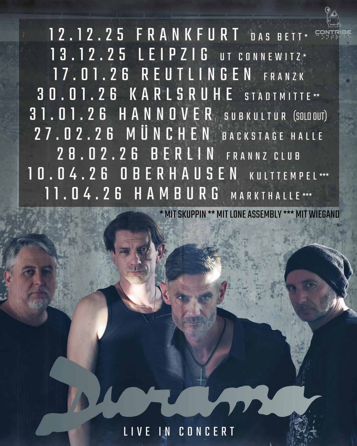 Diorama Tourdaten Flyer 2025 und 2026